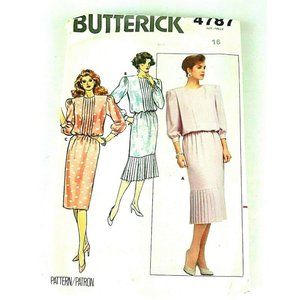 Butterick 4787 Dress Size 16 Uncut Sewing Pattern
